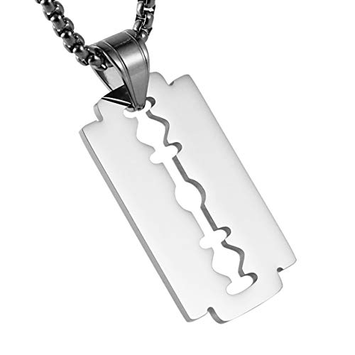 HZMAN Mens High Polishing Stainless Steel Dog Tag Pendant Necklace 22+2 inch Link Chain