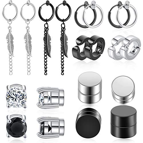 2pcs Stainless Steel Cross Dangle Studs Magnetic Earrings Non-Piercing Clip  on | eBay